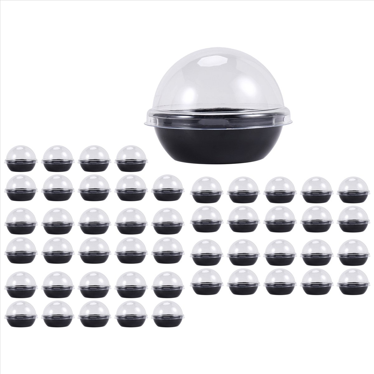 Pacote com 50 Recipientes Plás - Plastic Dome Clear avaliação e preço