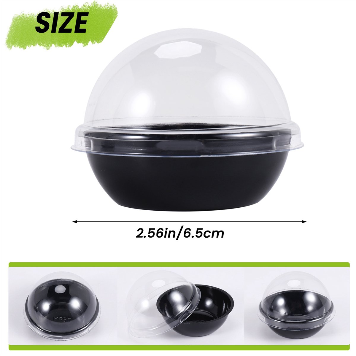 Pacote com 50 Recipientes Plás - Plastic Dome Clear avaliação e preço